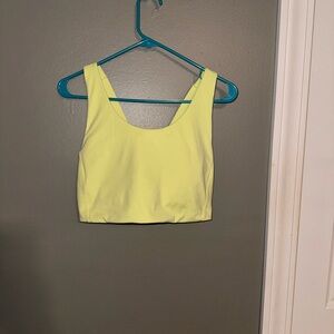 Yellow sports bra